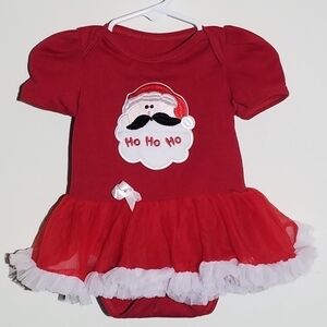 Santa Christmas Onesie Tutu Dress 6-9m